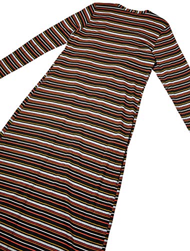 Sommer Casaco Listrado Feminino, M, Preto/Laranja/Amarelo