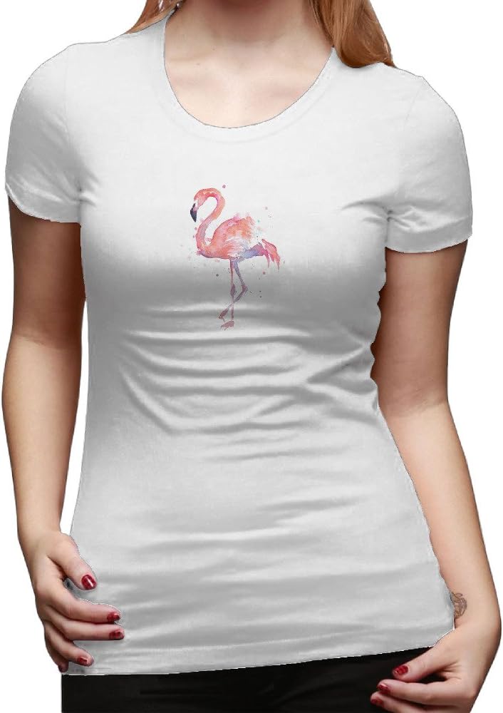 Xinqujiank Flamingos Women's Short-sleeved Tight T-shirts