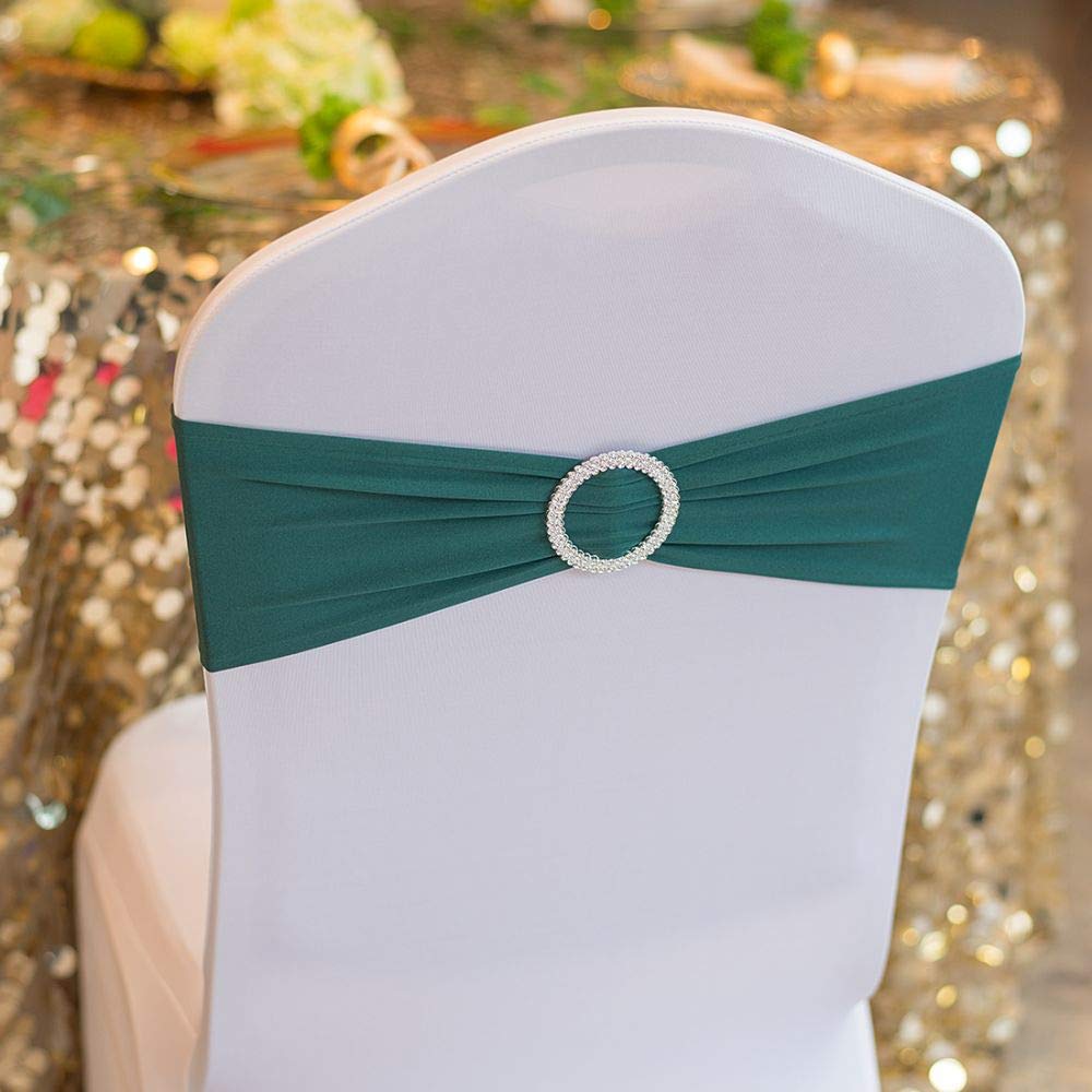 TABLECLOTHSFACTORY 25pcs Silver Satin Chair Sashes Tie Bows Catering Wedding Party Decorations 6 x106