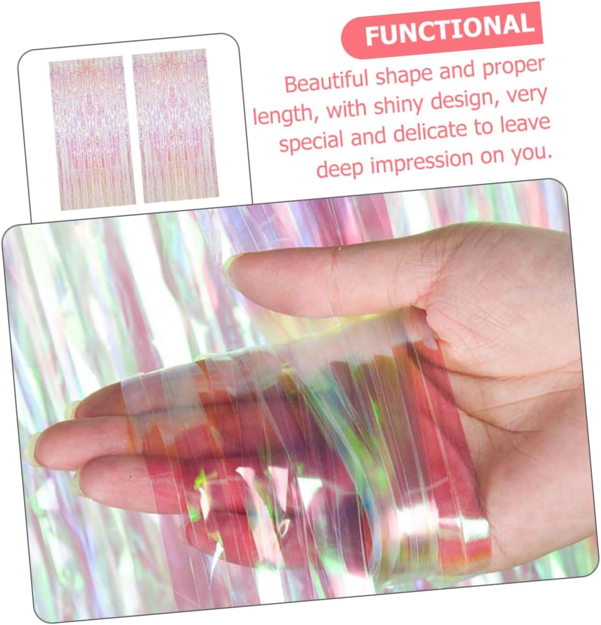 2sets Decorative Tinsel Curtain Tassel Background for Birthday Wedding and Party Photo Props Wide High for Festive Occasions