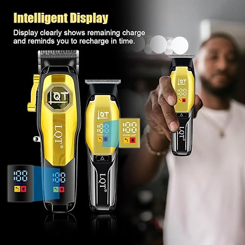 Miniatura 3 de Cortapelos profesional para hombre, afeitadoras eléctricas, afeitadora de pelo con hoja en T, recortadora de pelo inalámbrica 3 en 1, afeitadora de