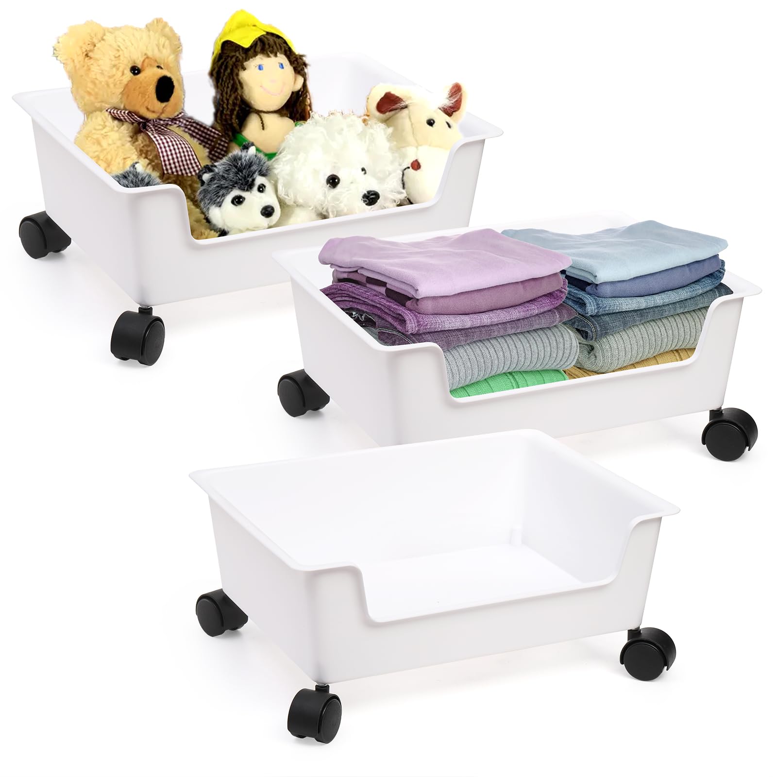 Amazon.com: Noamus 3 Pack Under Bed Storage, Underbed Toys