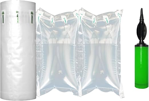 Packing Air Pillows for Shipping 300 Count Inflatable Packaging Air Bags with Pump, Purse Fillers for Shape Space Saving Air Cushion Package Alternative to Packing Peanuts, 3.54'' x 7.87''