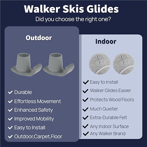 Miniatura 6 de Pelotas de tenis para caminantes precortadas, deslizadores de esquí para caminantes plegables - Paquete de 4