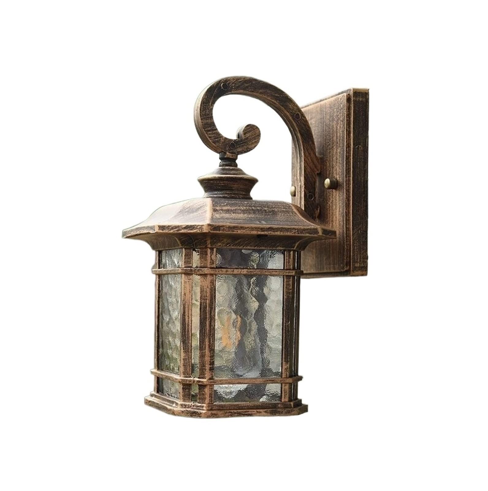 Wall Sconce E27 American Victoria Antique Glass Lantern Outdoor Wall Lamp Vintage Industry Aluminum Waterproof Antirust Wall Light Decoration Illumination Courtyard Garden Villa Sconce Waterproo