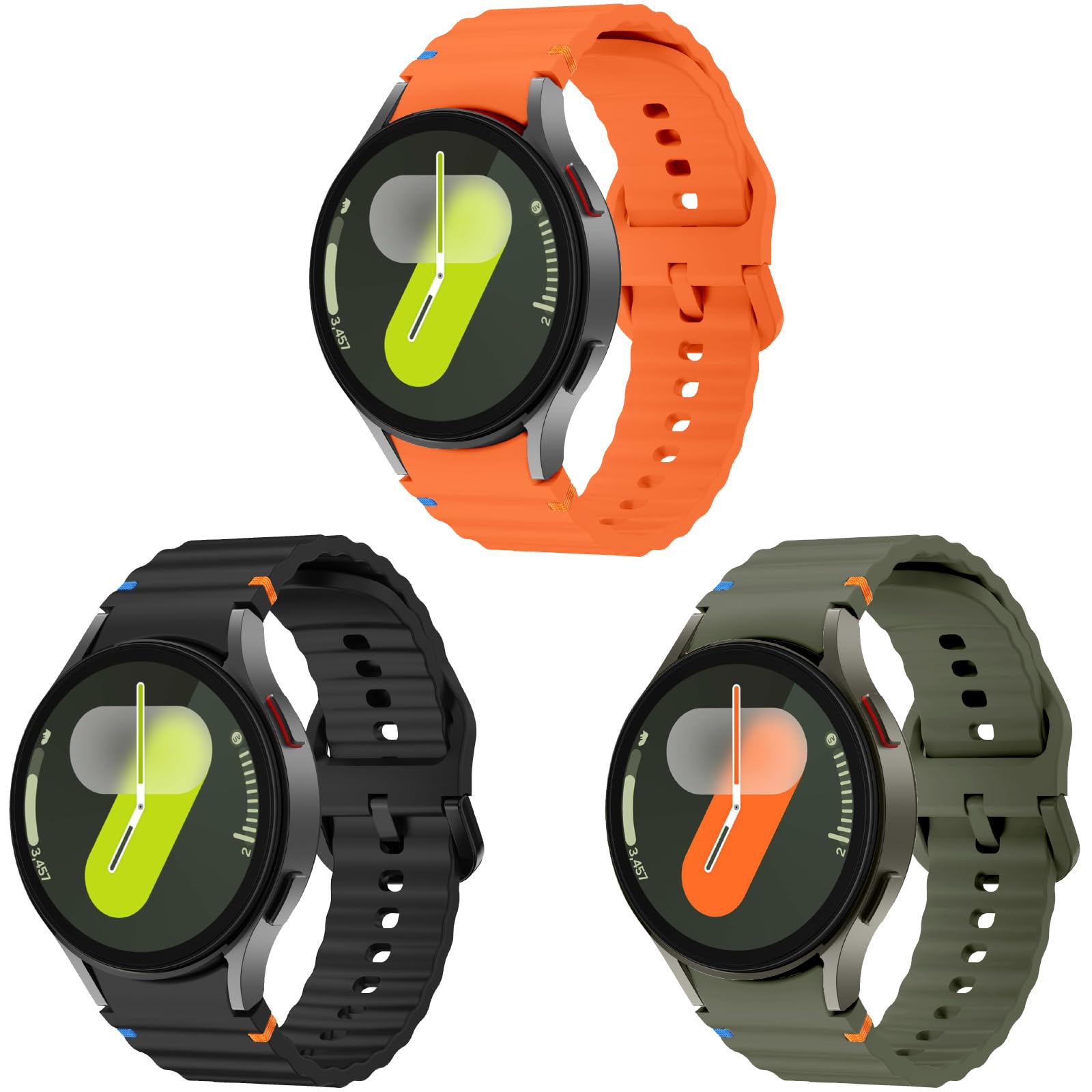 Galaxy Watch Correa de reloj de silicona para Samsung Watch 7 40mm 44mm/5 Pro 45mm/6 40mm 44mm/6 Classic 43mm 47mm/4 - Pulseras deportivas