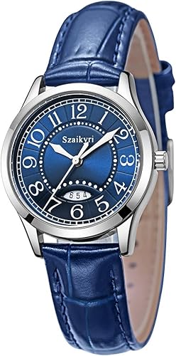 Miniatura 8 de Reloj Clásico Szaikyri para Mujeres con Números Árabes de Fácil Lectura, Reloj para Damas con Calendario, Resistente al Agua