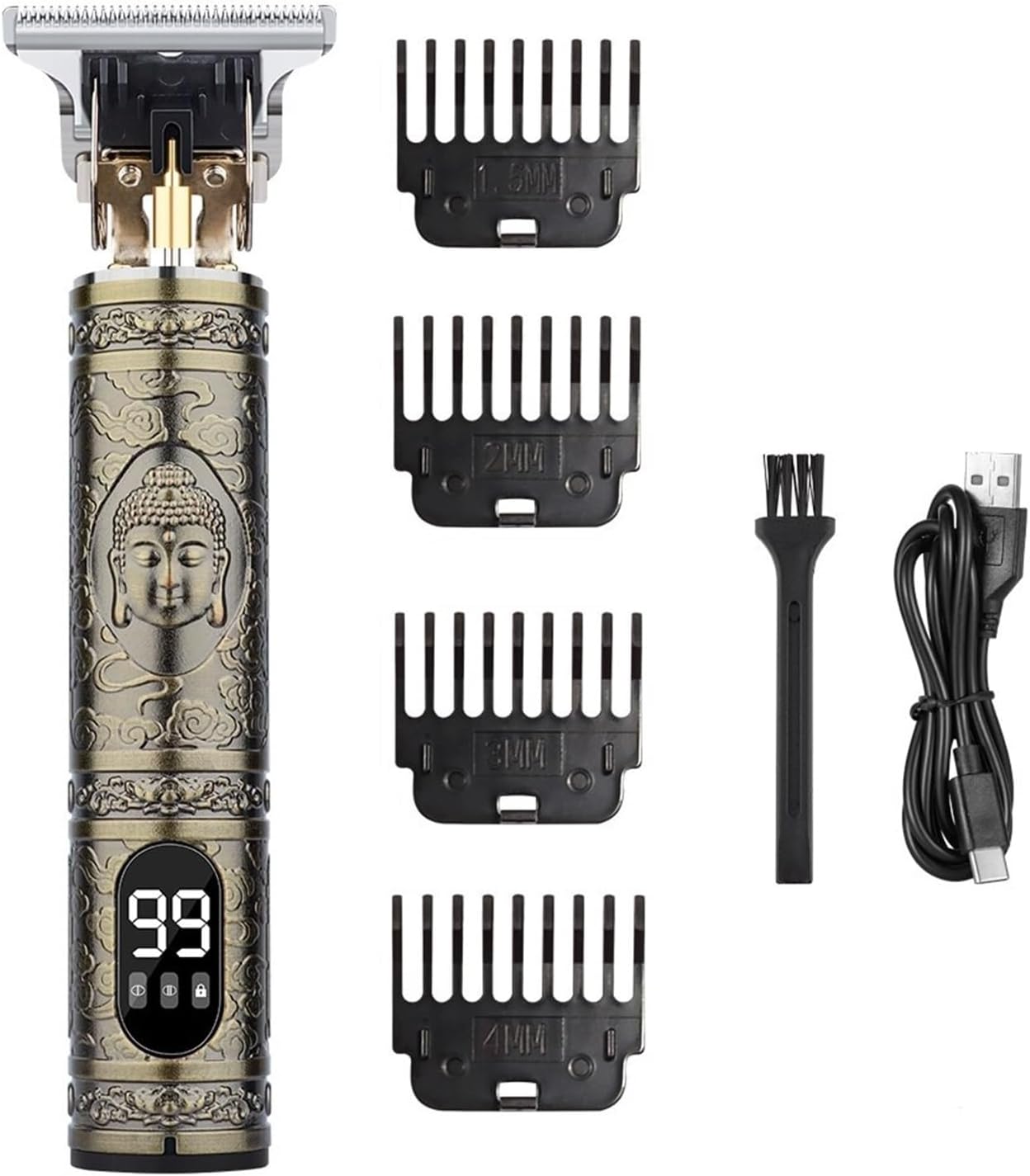Razors Hair Clipper Professional Cutter High Power Vintage T9 USB Hair Cutting Machine Trimmer for Men Cordless Beard Trimmer Barber(Plastic LCD2)