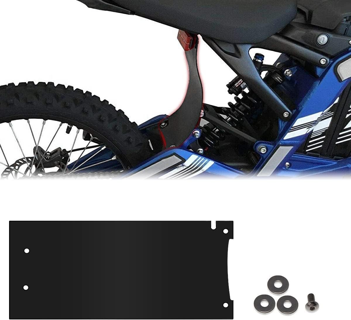 Longer Fender, Upgraded Shock Absorption Mud Guard Mud Flap, Rear Mudguard Dust Cover Protector for Sur Ron Light Bee X/S Segway X160/ X260, Fits Original & Raised Seat