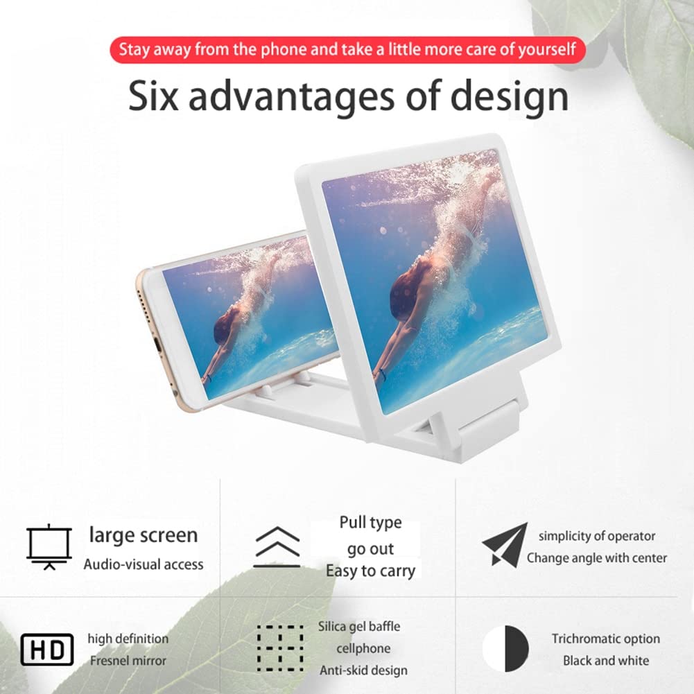 proiettore da tavolo per smartphone, Supporto per proiettore amplificatore schermo mobile 12 pollici, display video(Black)