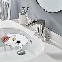 Vista 5 de Waterfall Brushed Nickel Faucet for Bathroom Sink 3 Hole - 4 inch Centerset Brass Bathroom Faucets, Lead-Free Lavatory Vanity Sink Faucet with