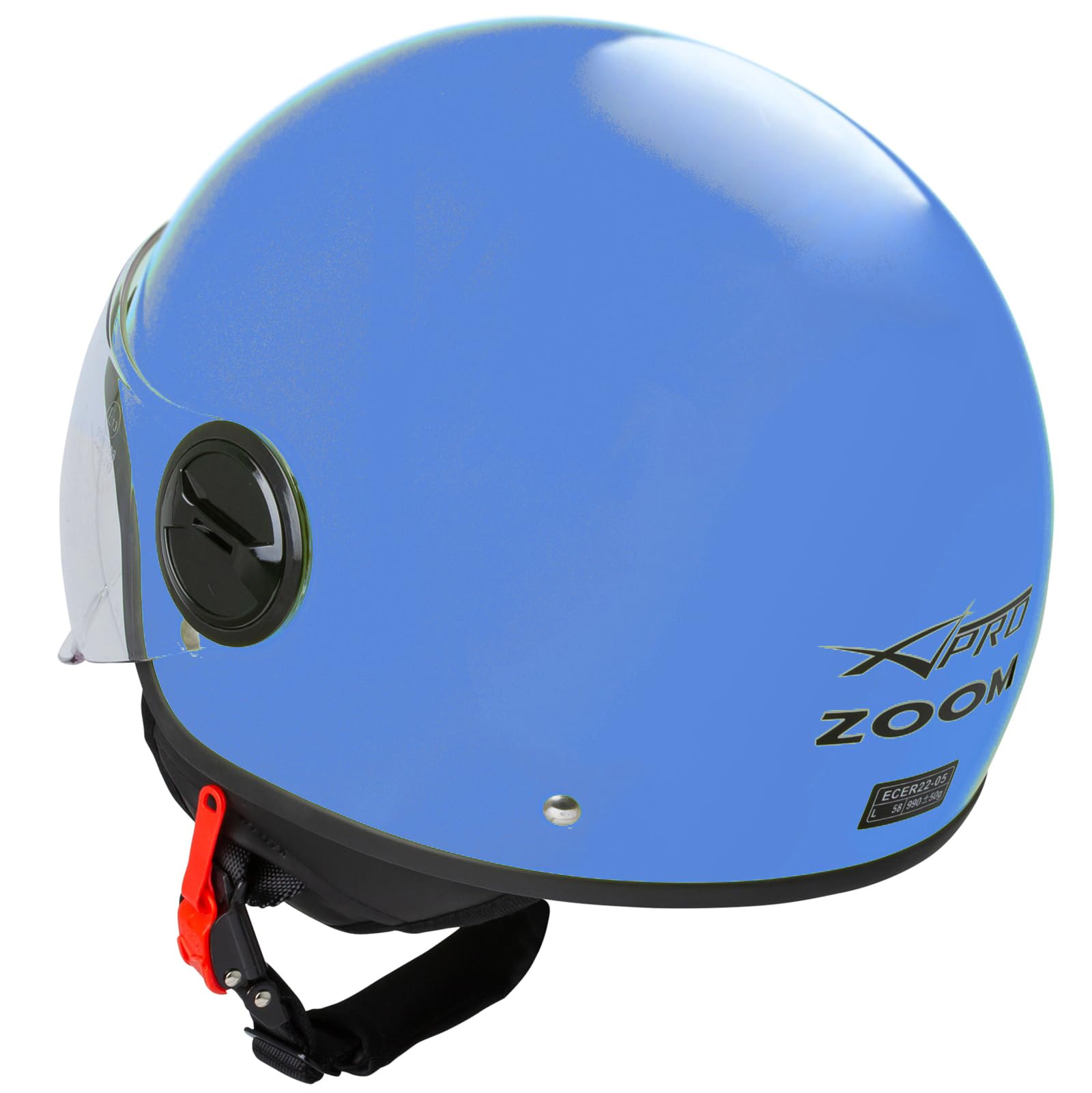 Casque Moto Custom Casque Moto Scooter Demi Jet Visiere Ouvert Approuvé ECE 22-06 Noir Matt XL Casques De Moto