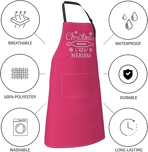 Miniatura 59 de Delantal unisex con babero ajustable personalizado para hombres y mujeres, delantales de cocina personalizados para fotos, 33 x 28 pulgadas Delantal
