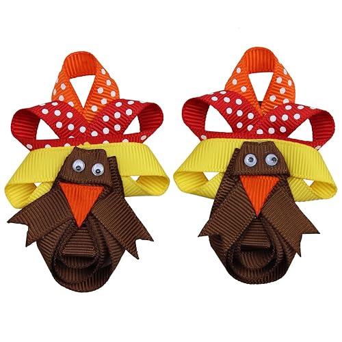 juDanzy Pinzas para el pelo de pavo de Acción de Gracias (paquete de 2)