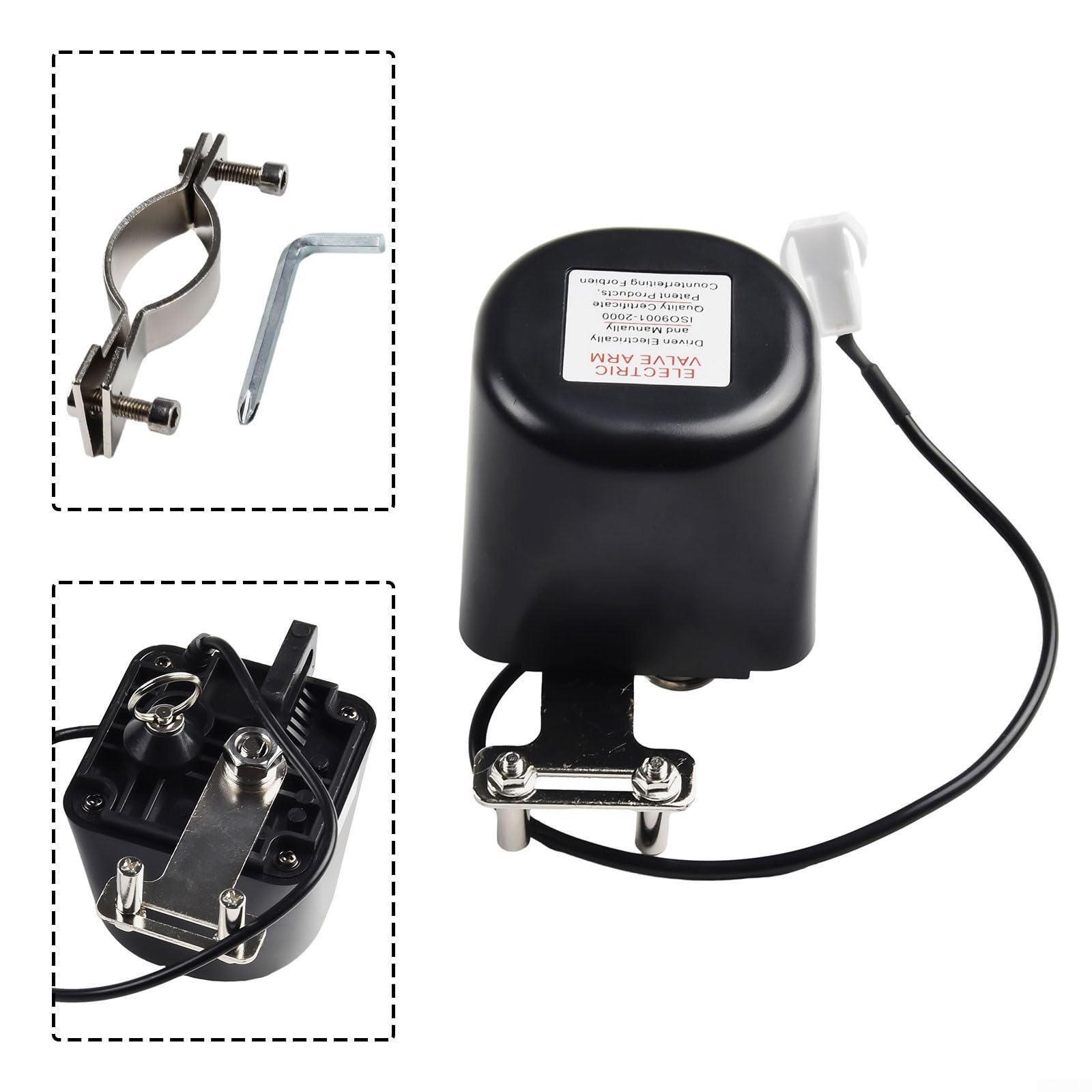 Vanne de manipulation de canalisation de gaz automatique électrique 12 V Vanne d'arrêt DN15 DN20 DN25 pour alarme de gaz/eau (avec clip réglable)