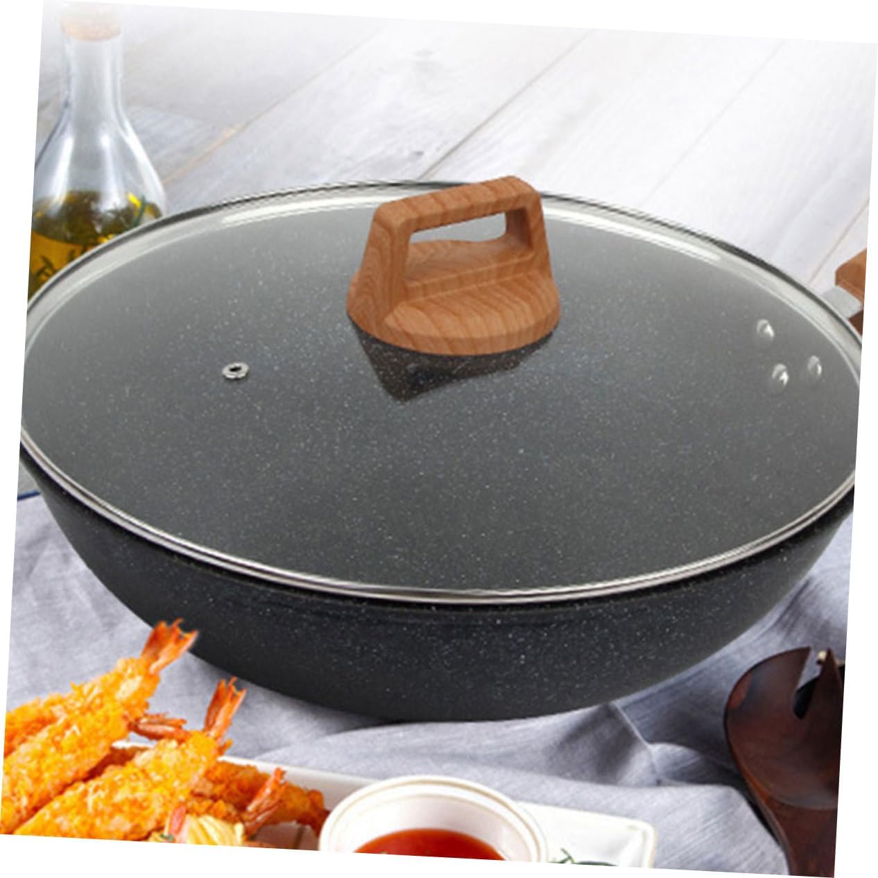 Glass Pan Lid Shape Pot Cover for Cooking Kitchen Essential Anti-cracking Design Highly Sealed and Visible for Frying and Soup Pots