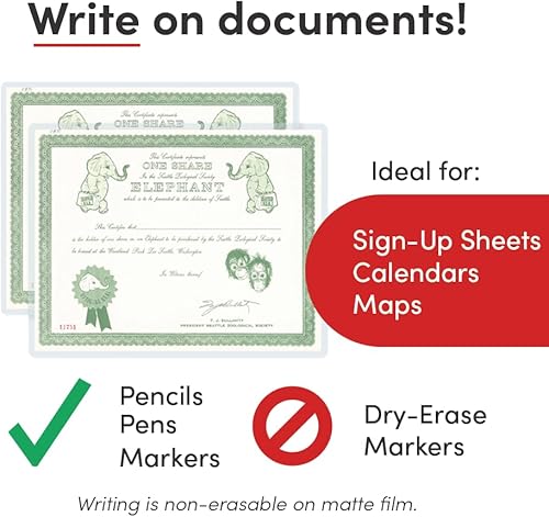 Miniatura 4 de TruLam Bolsas de laminación de 3 mil con esquinas redondeadas | Tamaño carta | 9 pulgadas x 11-1/2 pulgadas | Acabado mate | Adhesivo premium con