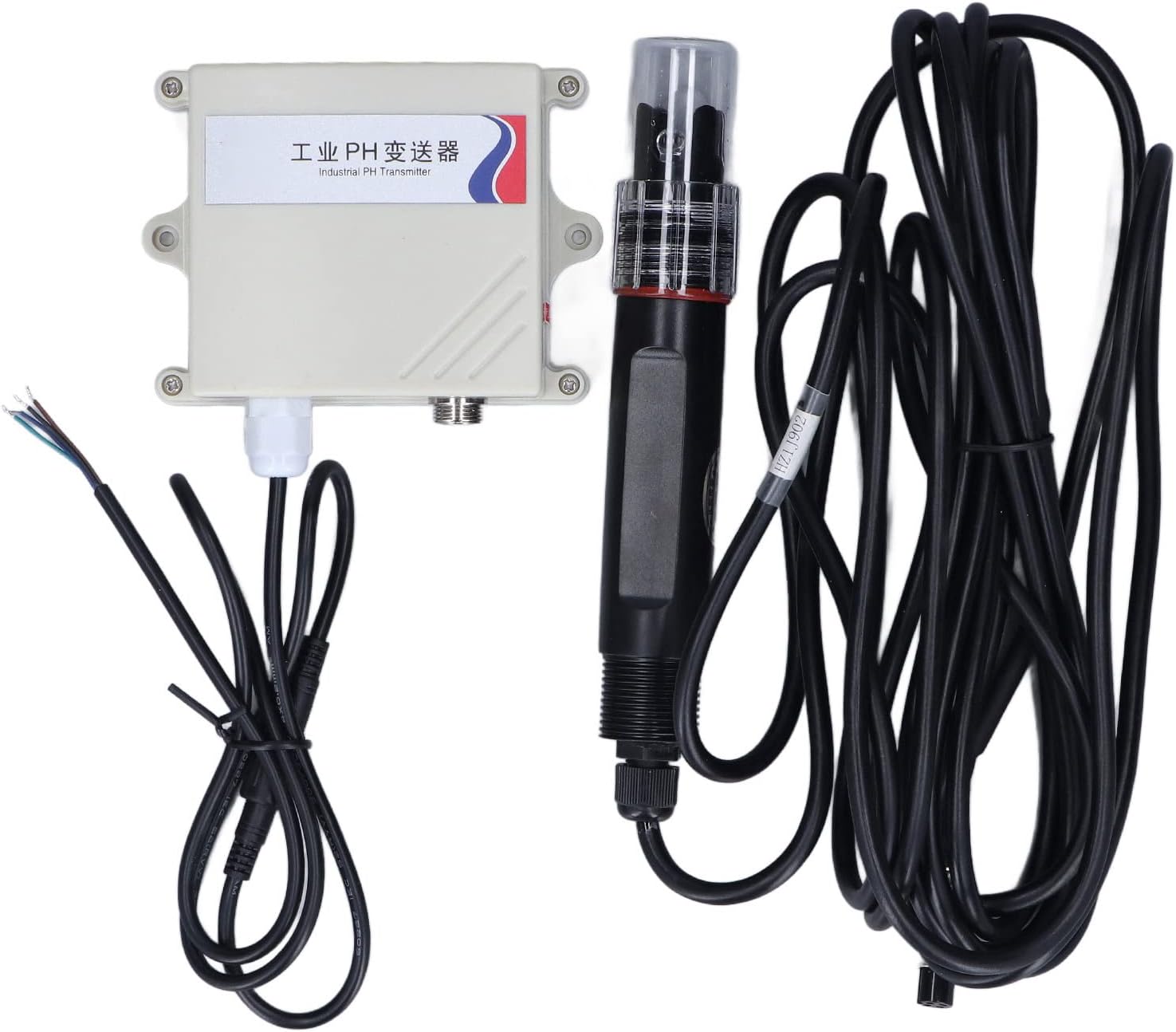 Fafeicy DC 10~30V PH Transmitter, RS485 Communication Interface PH Sensor Transmitter 0~14.00, ATC with Conductivity Electrode for Industrial Sewage, Domestic Sewage,
