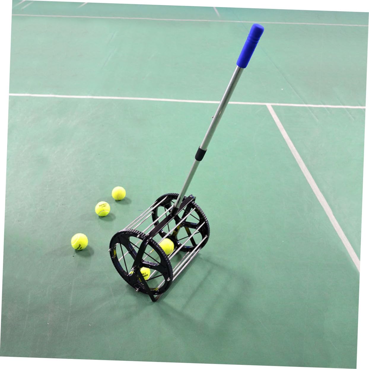 TOYANDONA Raccoglipalline da Tennis Regolabile, capacità 55 Palline | Allenamento e Tornei Competitivi, Portatile e Leggero, Accessorio Autoportante