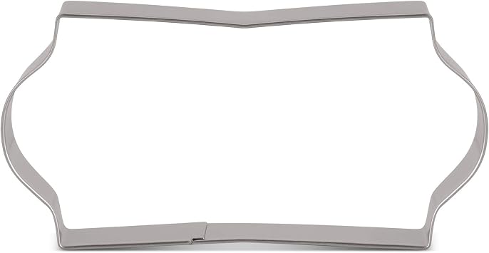 LILIAO Plaque Cookie Cutter Frame Sandwich Fondant Biscuit Cutters - 4.8 x 2.2 inch - Stainless Steel