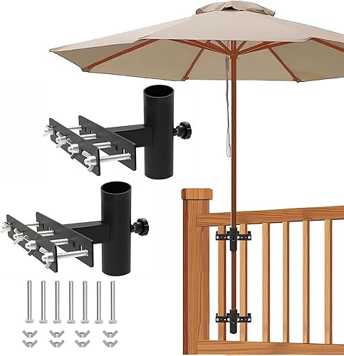 Miniatura 1 de Soporte ajustable para sombrilla de patio,Soporte de sombrilla de cubierta,Abrazadera de paraguas de metal, Metal duradero,Para fijar en la