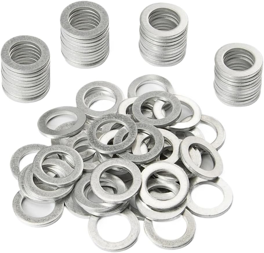 100x Engine Repair Part Oil Drain Plug Crush Washer Gasket Compatible with Automotive Motorcycle Parts for for Replacement for Part Number 94109-14000