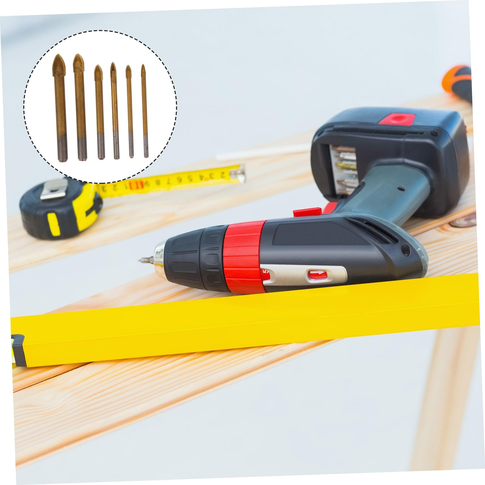 NUOBESTY 3 Juegos Broca Para Azulejos Albañilería Perforar Agujero Teja Broca De 4 Filos Para Cerámica Para Espejo Accesorios Para Herramientas Manuales Metal