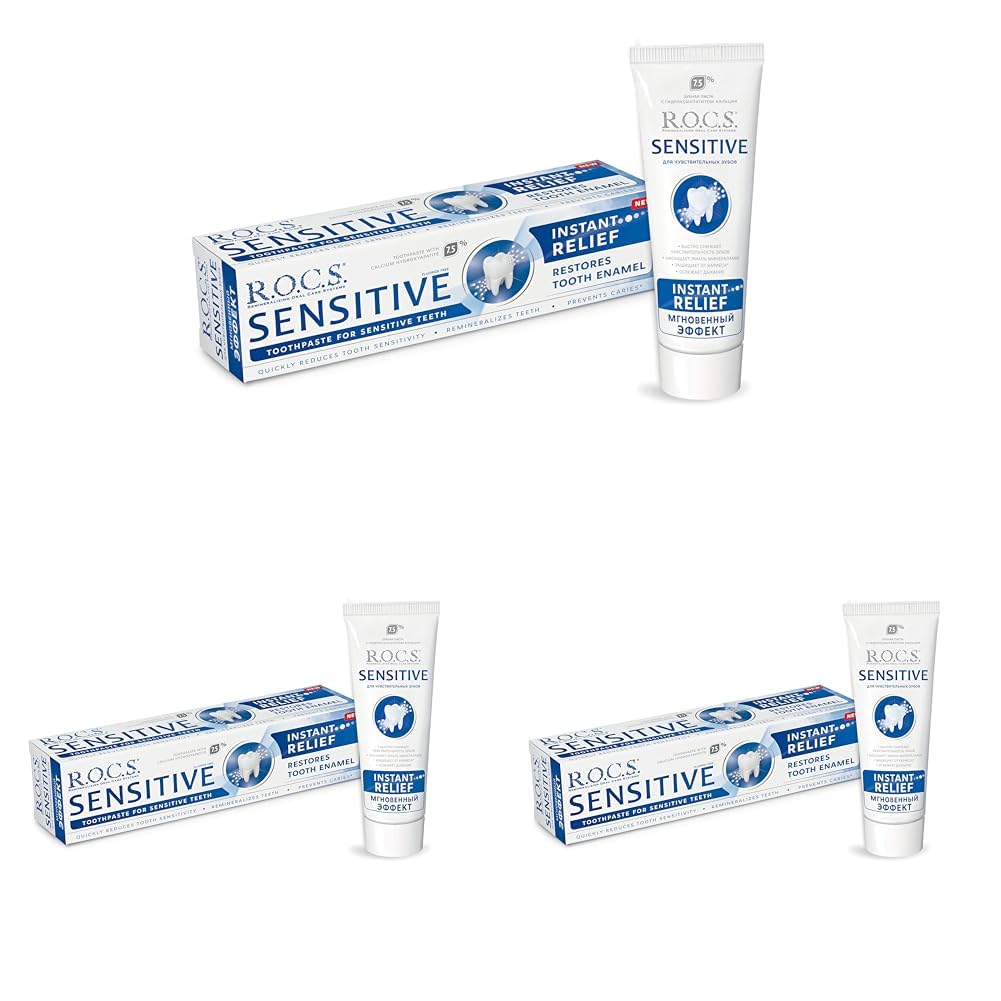 R.O.C.S. Rocs Sensitive Instant Relief - Anında Ferahlık Florürsüz Diş Macunu 75 ml (3 paketi)