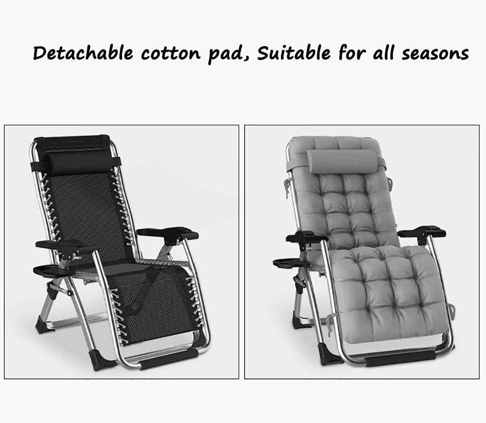 Sun Lounger Garden Chairs Foldable Deck Chair Deck Chair Sun Loungers，Patio Chairs Reclining Zero Gravity Chaise Lounges Outdoor Garden Rocking for Beach Camping Supports 200kg (Color : Black)