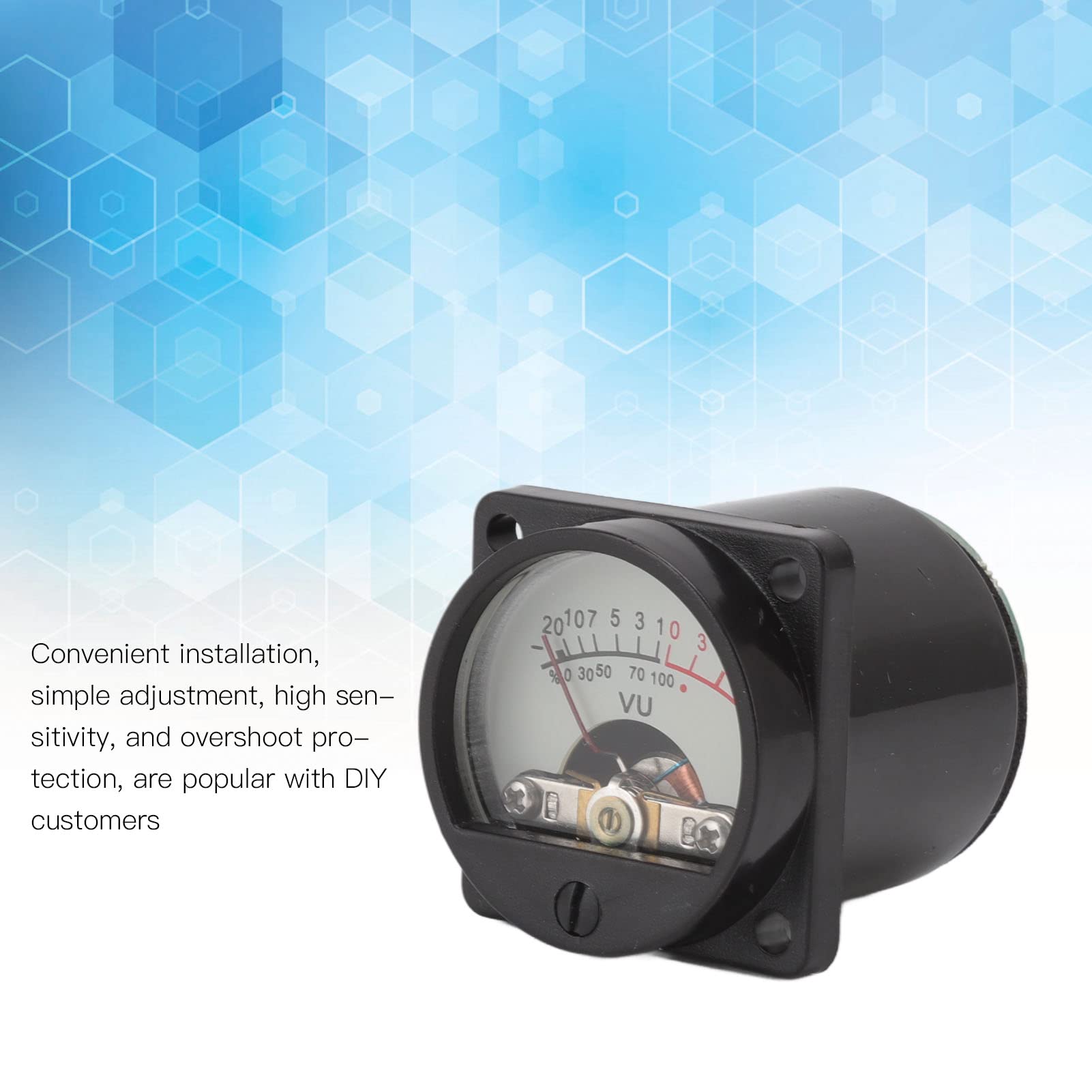 500UA VU Meter Audio VU Panel Meter500UA Warm Back Light Audio Level Amp Meter ABS for Home Safety Switches