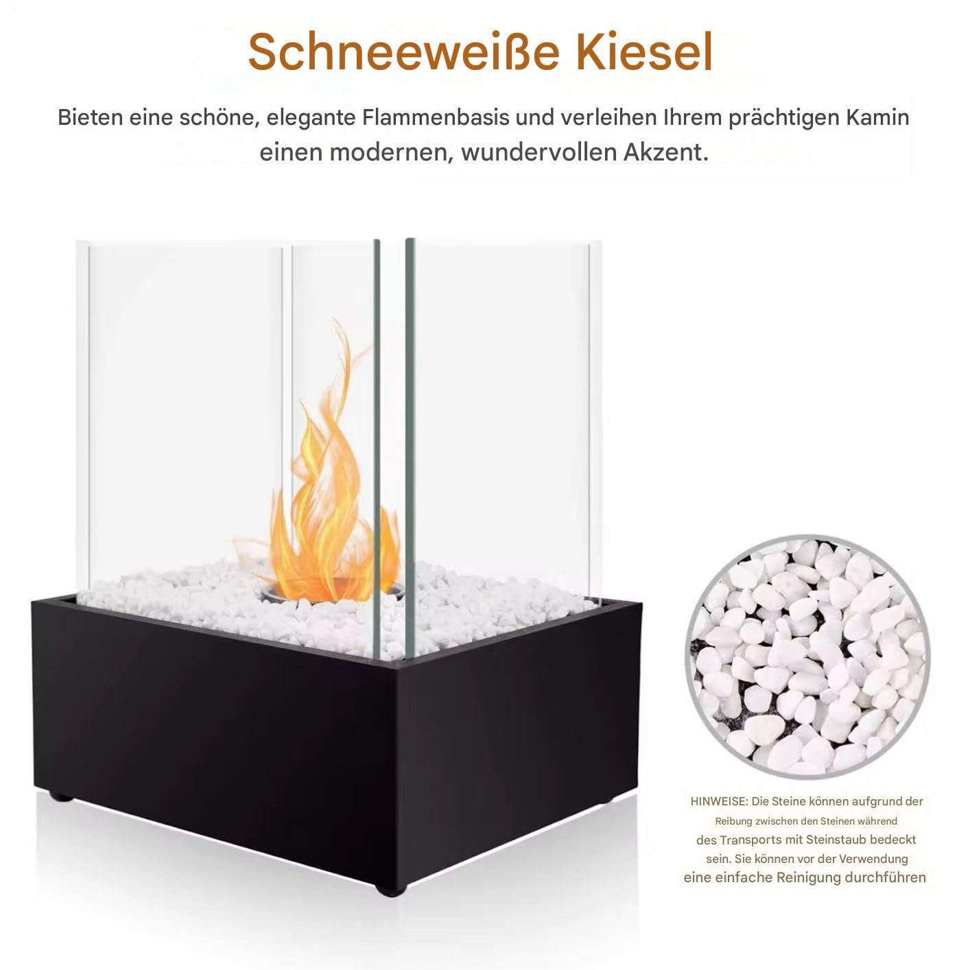 Kleine Tischfeuerstelle, 24,5x20x29cm Kamin Mit Schwenkbarer Flamme, Tragbarer Kamin Für Innenbereich Für Nachttisch Balkon Schlafzimmer Filmabende Geburtstagspartys