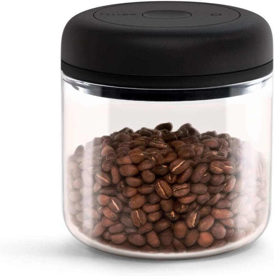 Atmos Vacuum Canister for Coffee & Food Storage - Airtight Sealed Container, Clear Glass, Medium Coffee Bean Storage, 0.7 Litre Jar