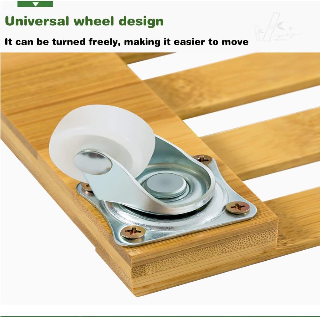 Plant Trolley Plant Pot Trolley,Potted Planter Trolley,Vintage Style - Garden Plant Pot Trolley,Square Wooden Plant Caddy,Load Bearing:50KG,for Indoor, Outdoor, Home, and Garden,Wood Color (