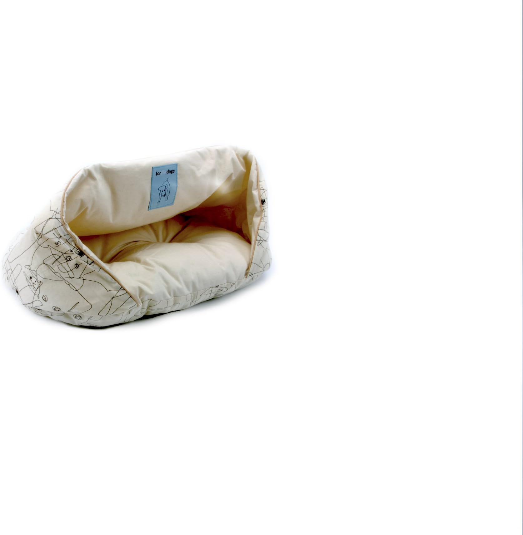 forthedogs Hoodie Bed, Small, Dog Natural/Natural