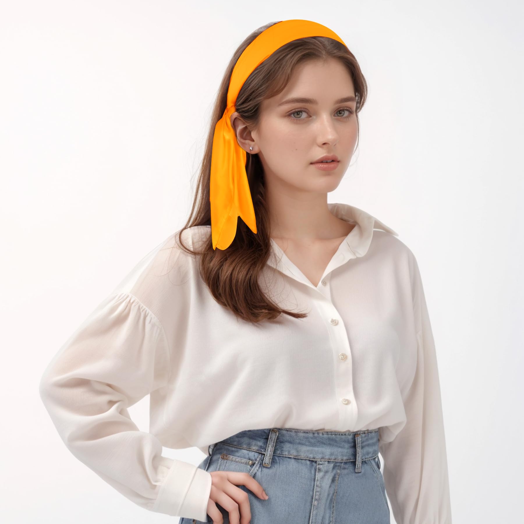 Pistha Satin Scarf Square Scarf Neck Hair Scarf Handkerchief Bandanas for Women Men Girls Boys Costume Accessory 27.5 inch