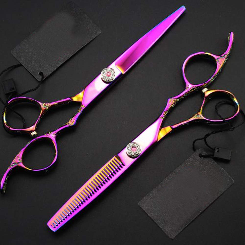 Hohe Härte Edelstahl Leicht und Scharf Barbier Haare Schneiden & Ausdünnen friseurscheren für Salon Friseur oder zu Hause,6inchset