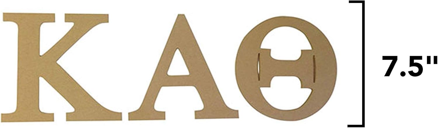 Desert Cactus Kappa Alpha Theta Wooden Letter Set - 7.5 inch Unfinished MDF Wood Theta Sorority Greek Letters for DIY Arts and Crafts