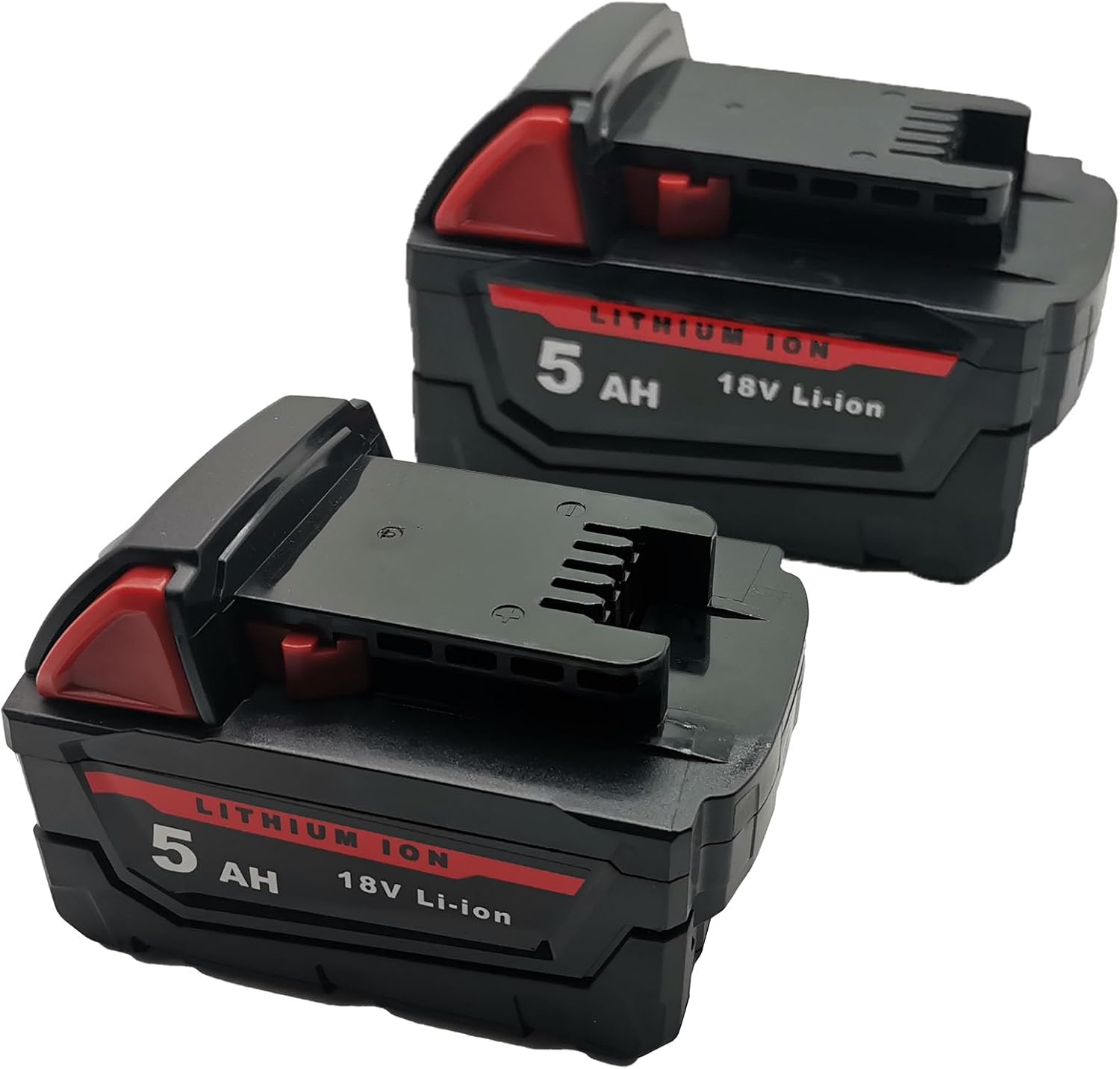Bigger 18V 5Ah Battery Replacement for Milwaukee 48-11-1852 M18 Battery, 2 Pack