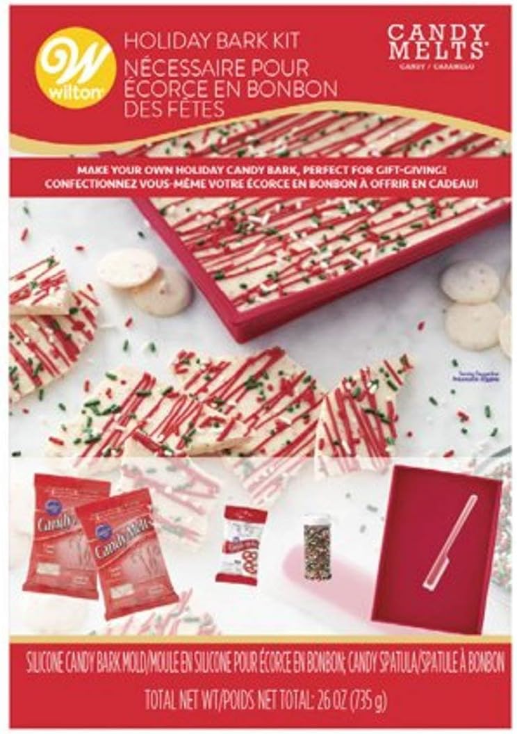 Holiday Candy Bark Kit includes Mold, Spatula, Candy Melts, Sprinkles