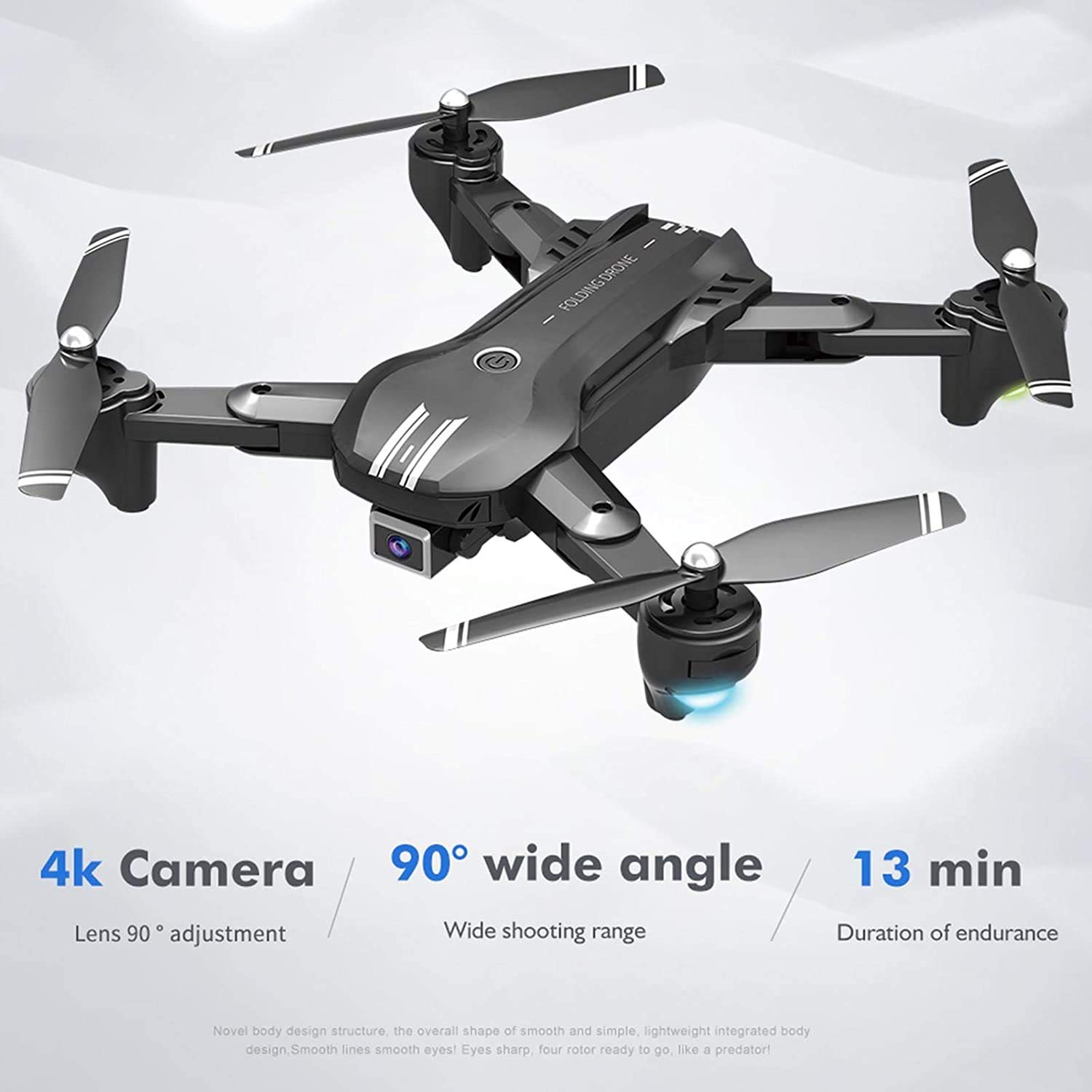Drone with Camera H168 Mini Folding Drone Dual Lens Remote Control 4K Camera 4 Channel WiFi 6?Axle Gyroscope