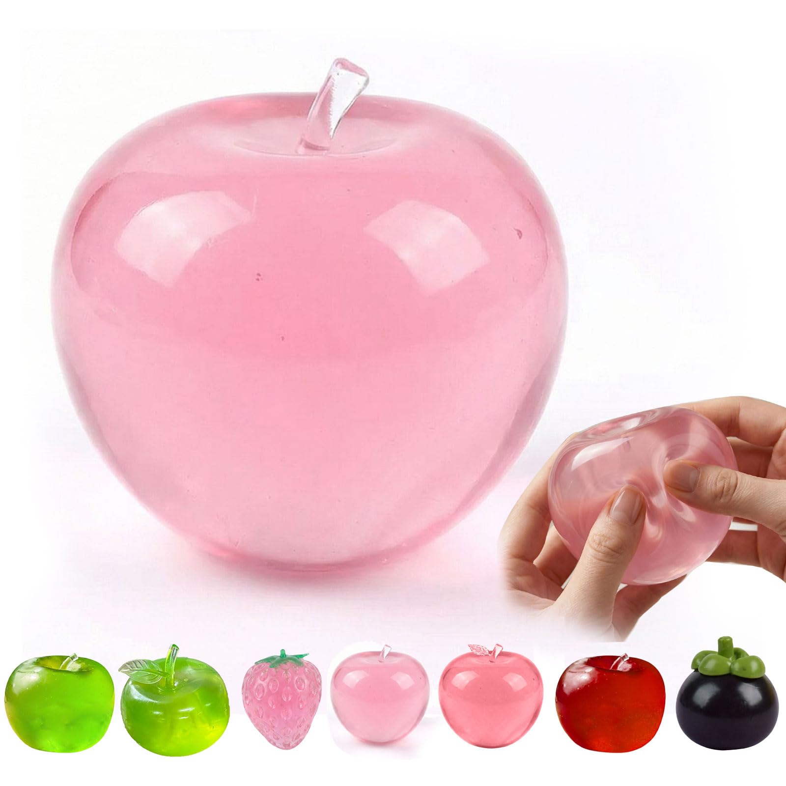 Fruits Squeeze Toys, Cute Apple Squeeze Toys, Squishy Stress Ball Fidget Toy for Kids and Adults Anxiety Relief, Soft Squeeze Sensory Ball Sensory Toys, Funny Desk Decor, Party Favors Gifts (B) — image 1