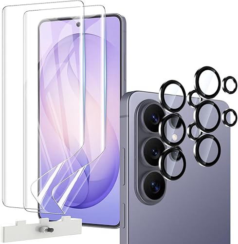 Paquete de 2+2 protectores de pantalla de película de TPU suave y flexible para Samsung Galaxy S26 Ultra y protector de lente de cámara, cobertura