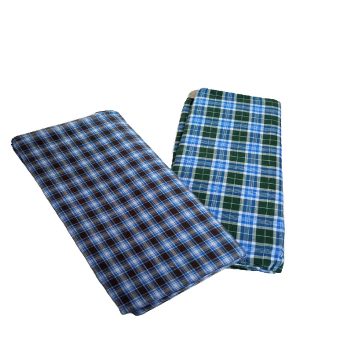 cotton colors Checkered Multi-colored Stitched Cotton Lungi / 2.50m (Pack of 2) __K_VRB14-picture-11
