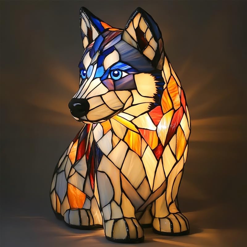 HOPASRISEE Corgi Lamp and Pug Lamp, Dog Series Art Night Light with Warm Ambient Glow, Cute Pet Dogs Themed LED Table Night Lamps for Home Decor, Fun Gift for Dog Lovers (D) — image 1
