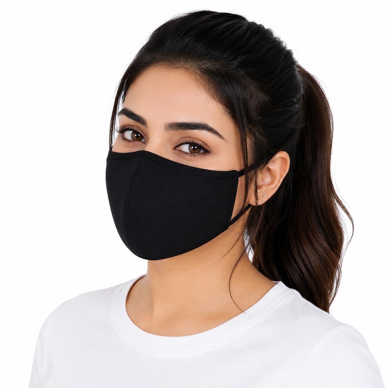 100% Cotton Black Face Mask | Reusable | Washable unisex 5 Pcs Pack-image-36