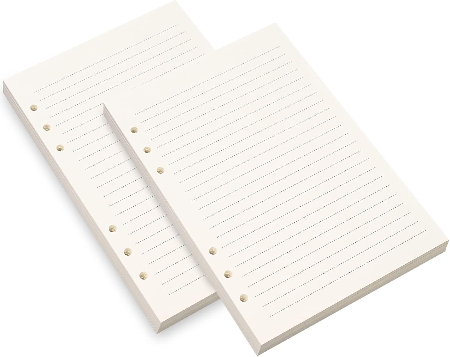 2 Pack A5 Lined Filler Paper, 6Hole Punched for 6Ring Binders, 8mm