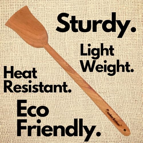 Image of Cooker&Mixer Neem Wooden Flip /Spatula /Ladle for Cooking Dosa /Roti /Chapati | Kitchen Tools | No Harmful Polish | Handmade | Cookware (Dosa Combo)