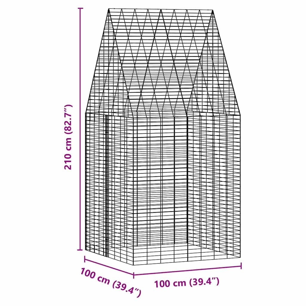 Jaula para conejos de acero galvanizado, 100 x 100 x 210 cm, con recinto resistente a la intemperie para conejos, cobayas, hámsters, ideal para jardín, balcón, exterior