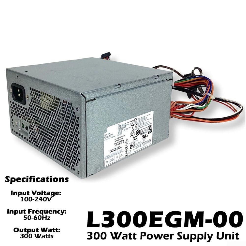 Fuente de alimentación de 300 W L300EGM-00 0TG7YF TG7YF para PC de torre Dell 3630 | Adaptador ATX de 24 pines con protección contra sobretensión | Funcionamiento silencioso | Carcasa de metal