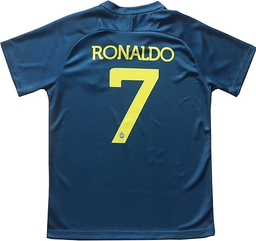 Miniatura 3 de LeenBD Ronaldo No #7 Away NASSR Riyadh Al Kids Soccer Jersey Kit Shorts Socks Set Youth Sizes